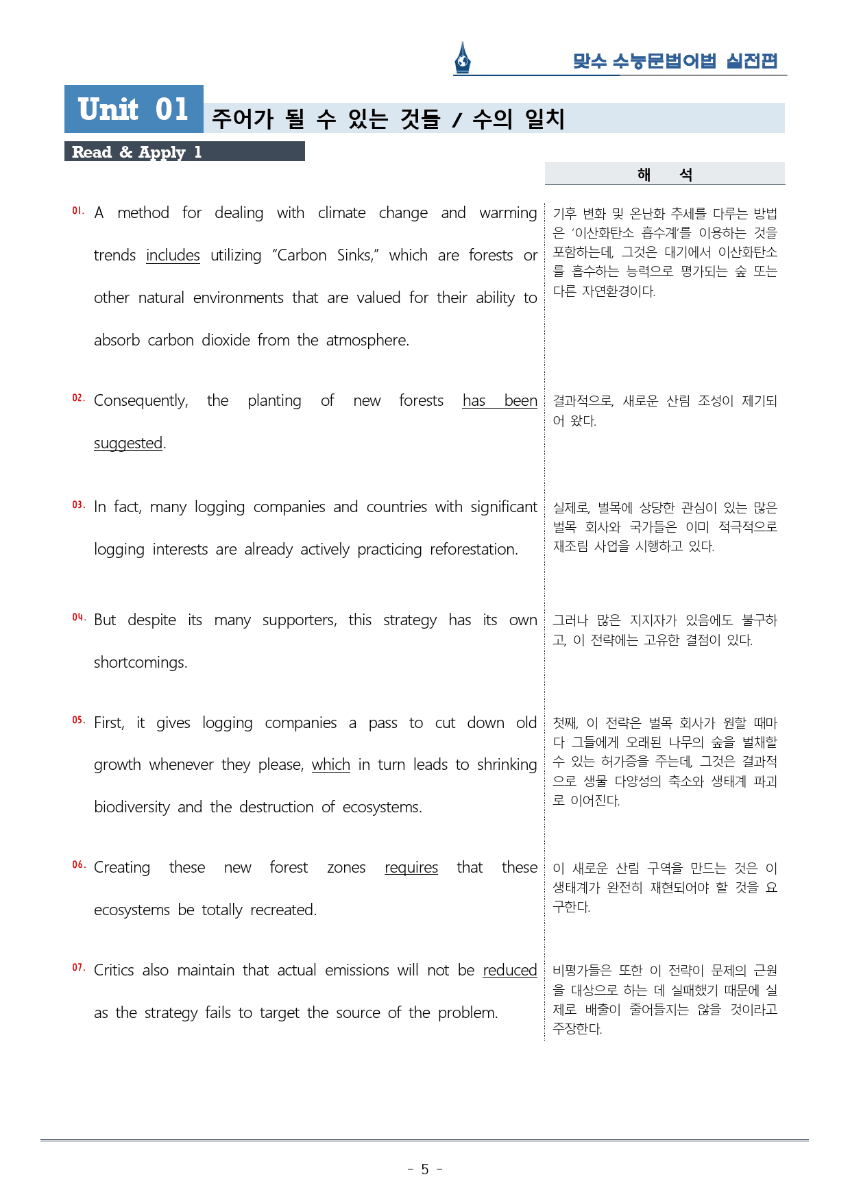 [이클라우드] Unit 01 맞수 수능문법어법 실전편 복습팩(24p)_preview_5