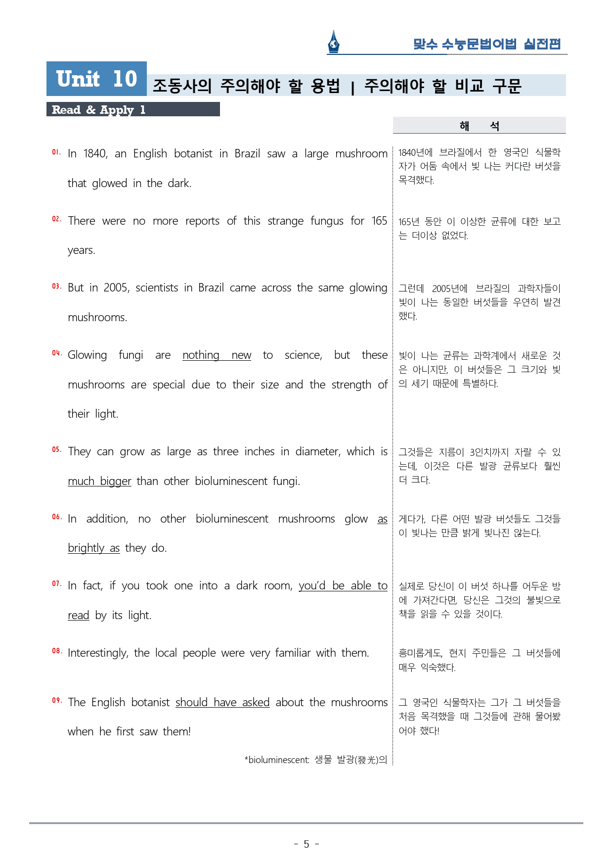 [이클라우드] Unit 10 맞수 수능문법어법 실전편 복습팩(24p)_preview_5