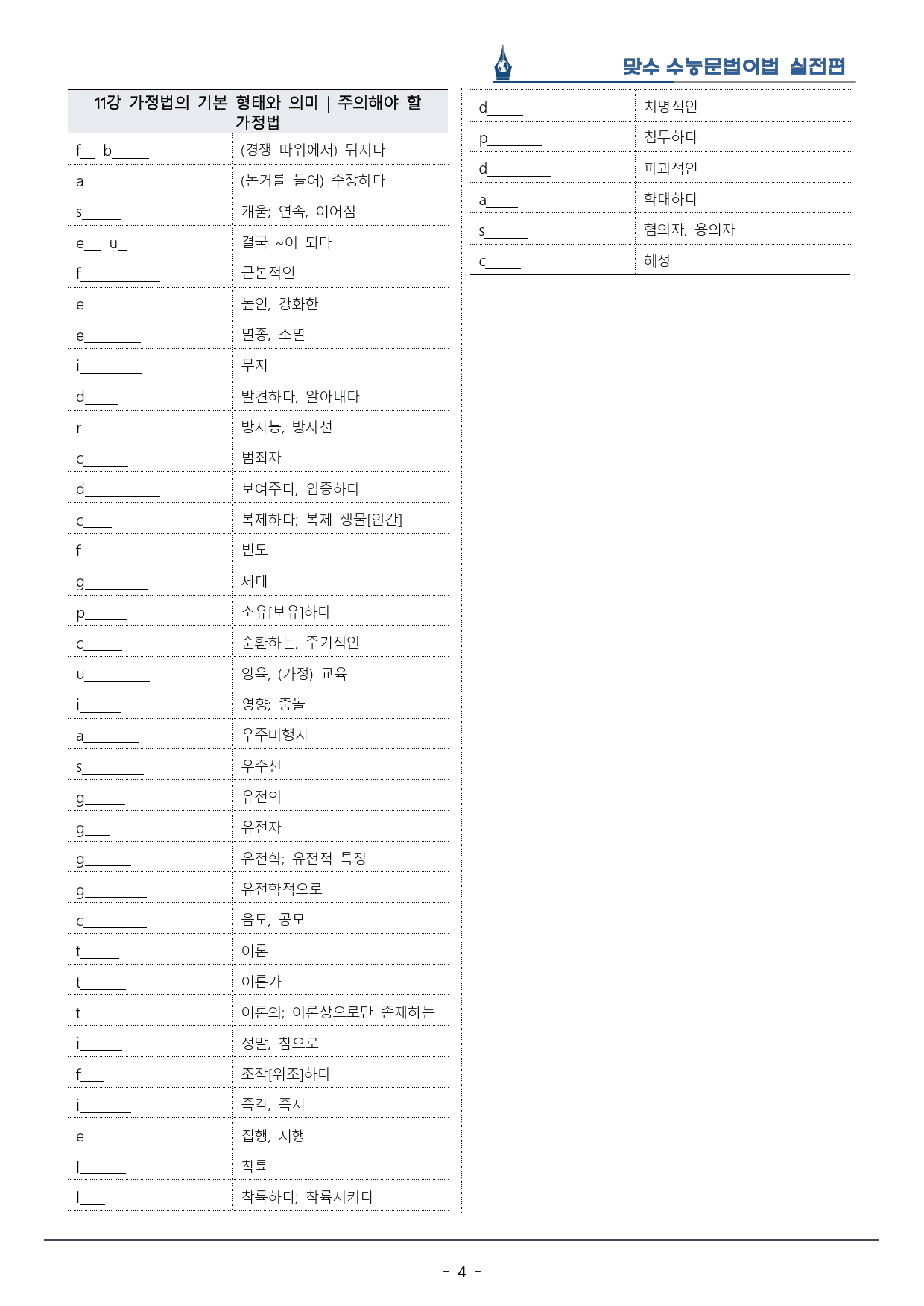 [이클라우드] Unit 11 맞수 수능문법어법 실전편 복습팩(25p)_preview_4