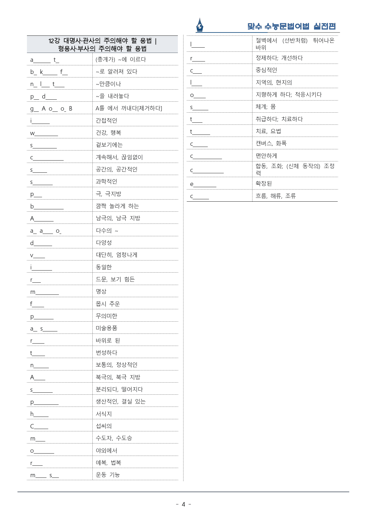 [이클라우드] Unit 12 맞수 수능문법어법 실전편 복습팩(24p)_preview_4