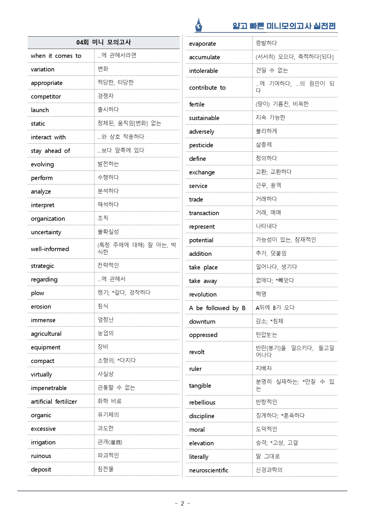 [이클라우드] 얇빠 실전편 - 04회 미니모의고사 복습팩(60p)_preview_2