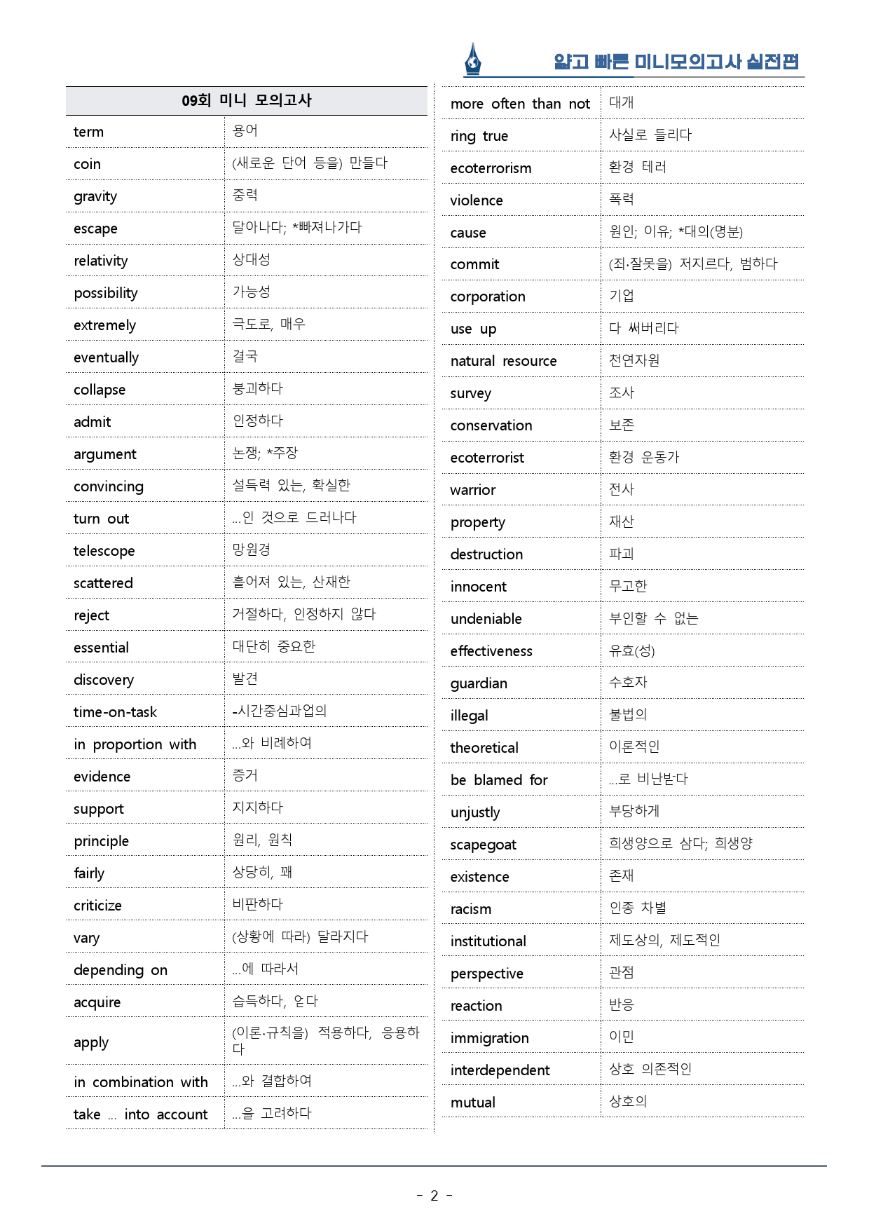 [이클라우드] 얇빠 실전편 - 09회 미니모의고사 복습팩(60p)_preview_2
