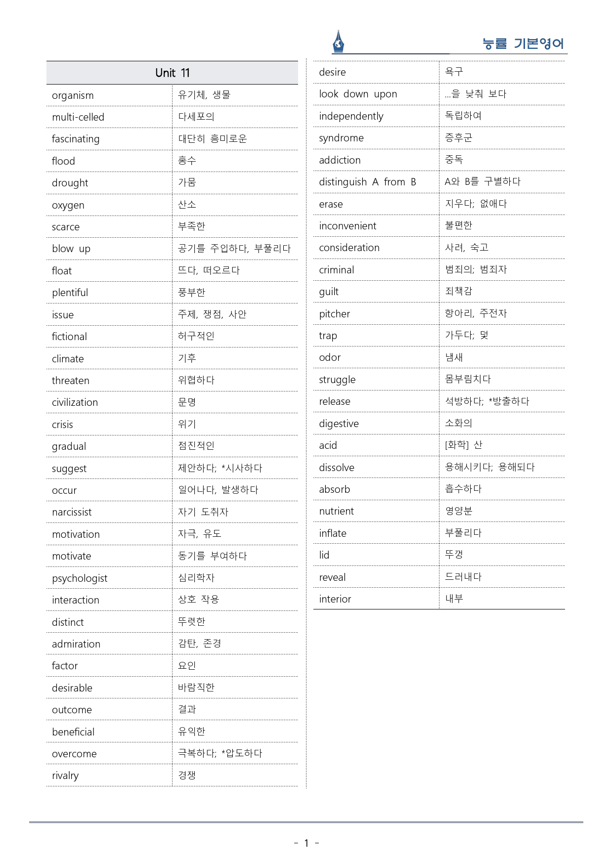 [이클라우드] 능률 기본영어 Unit 11 복습팩(29p)_preview_1
