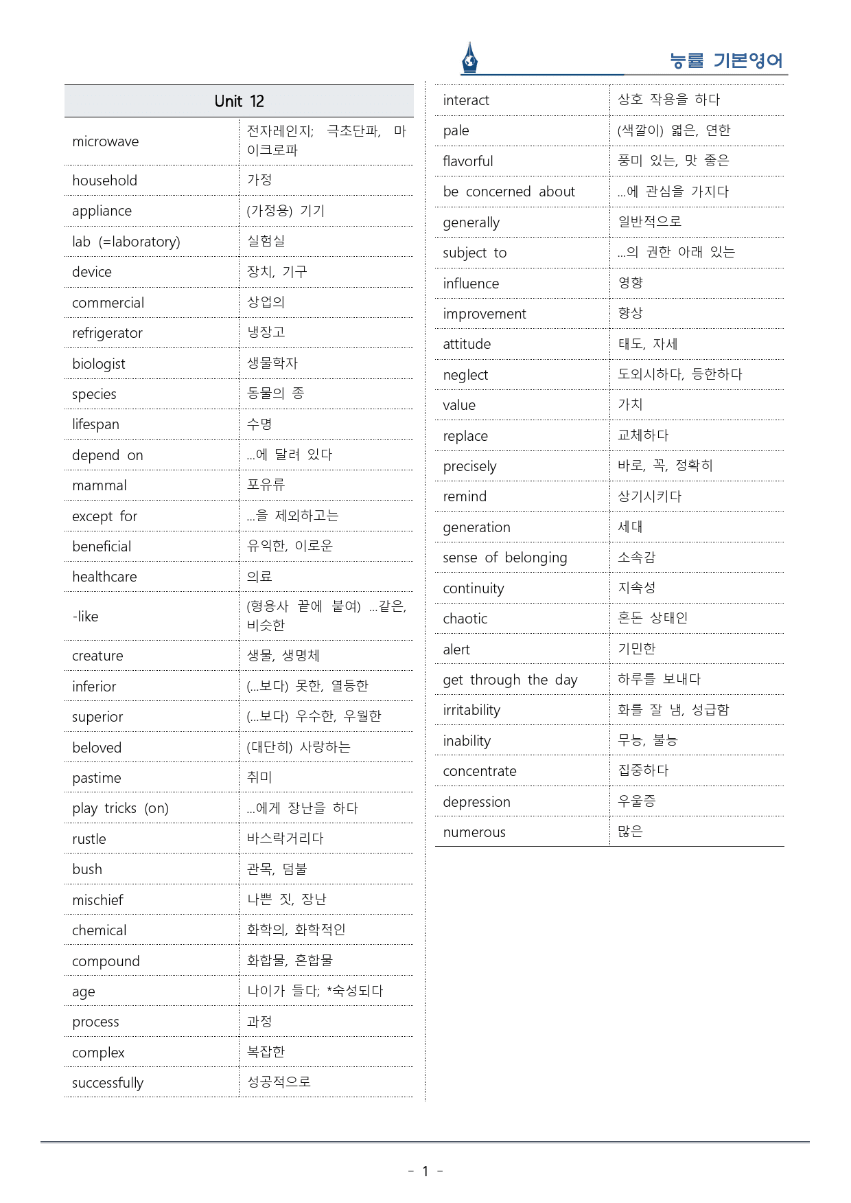 [이클라우드] 능률 기본영어 Unit 12 복습팩(33p)_preview_1