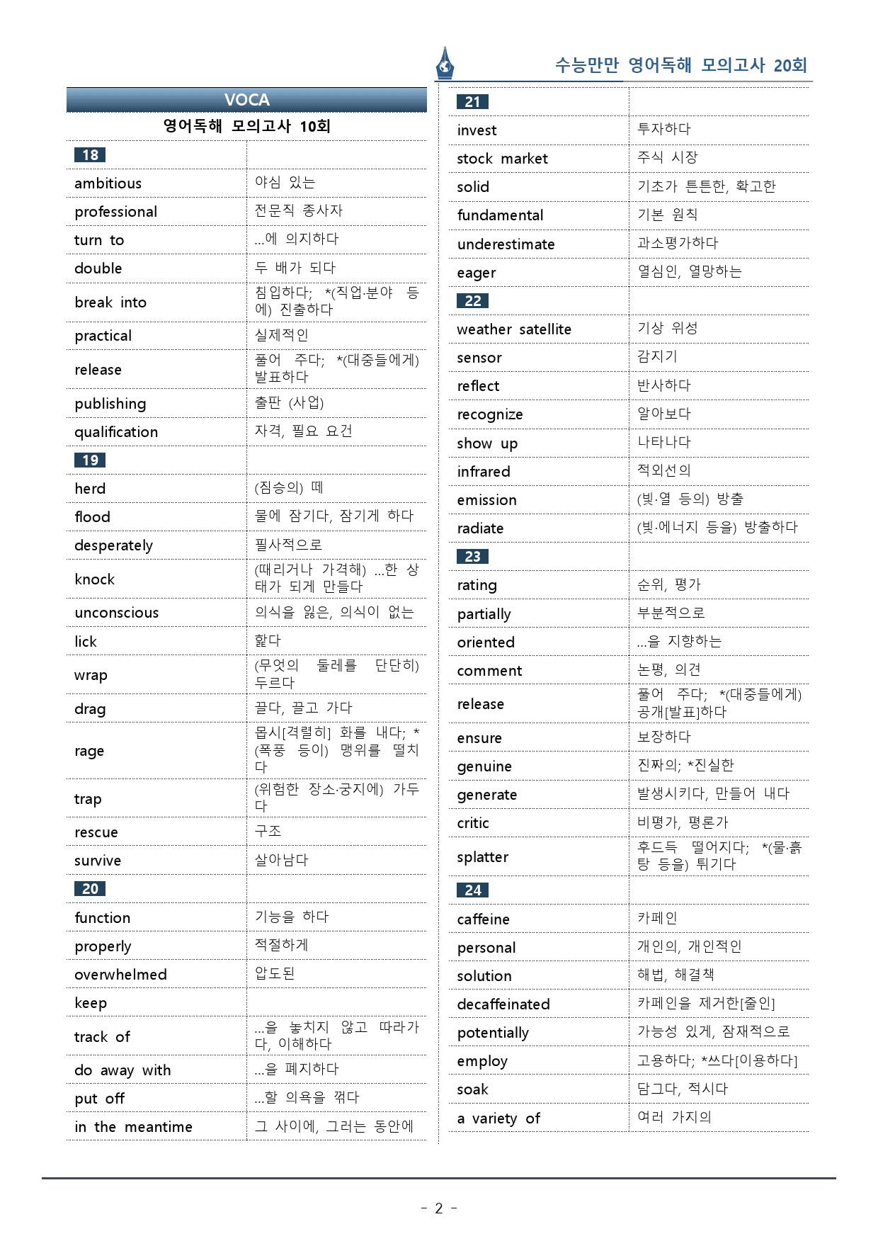 [이클라우드] 수능만만 영어독해 20회 - 10회 복습팩(164p)_preview_2