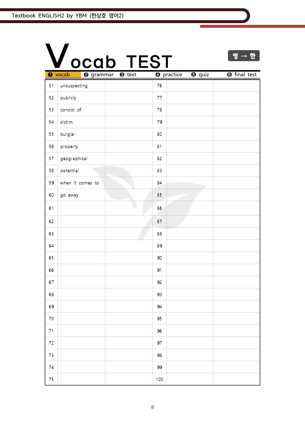 YBM 영어2 한상호 2과_6 STEP _preview_8