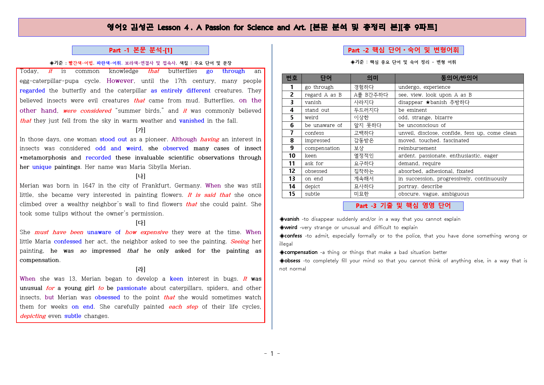 ◈영어2 김성곤 4과 [본분분석 및 워크북 총 9파트][전국강의용 자료]_preview_2