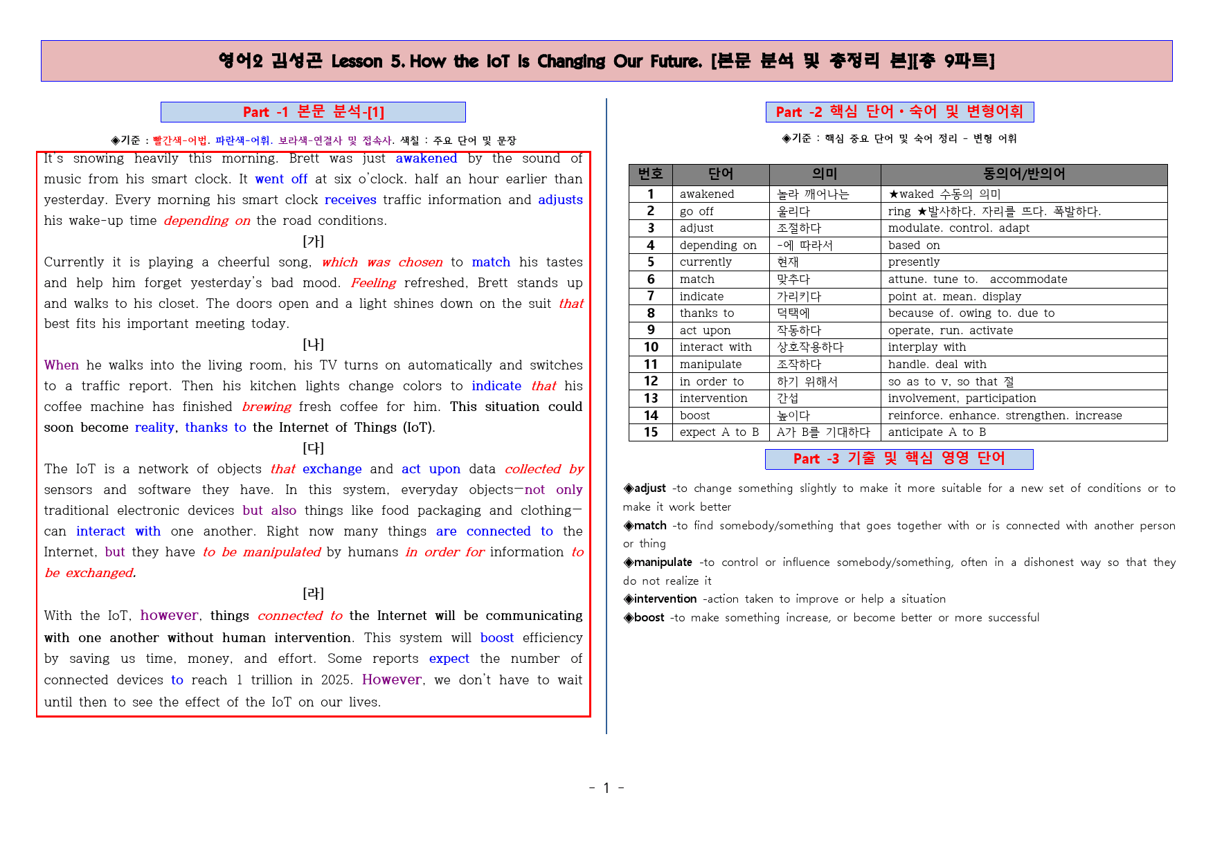 ◈영어2 김성곤 5과 [본분분석 및 워크북 총 9파트][전국강의용 자료]_preview_2
