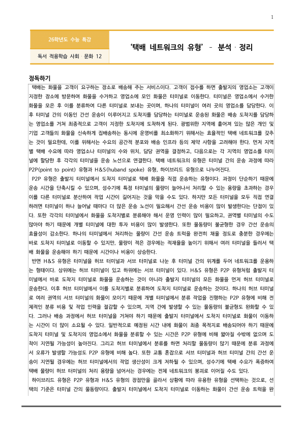 [2026 수능특강 독서] 사회문화12 택배 네트워크의 유형_preview_1