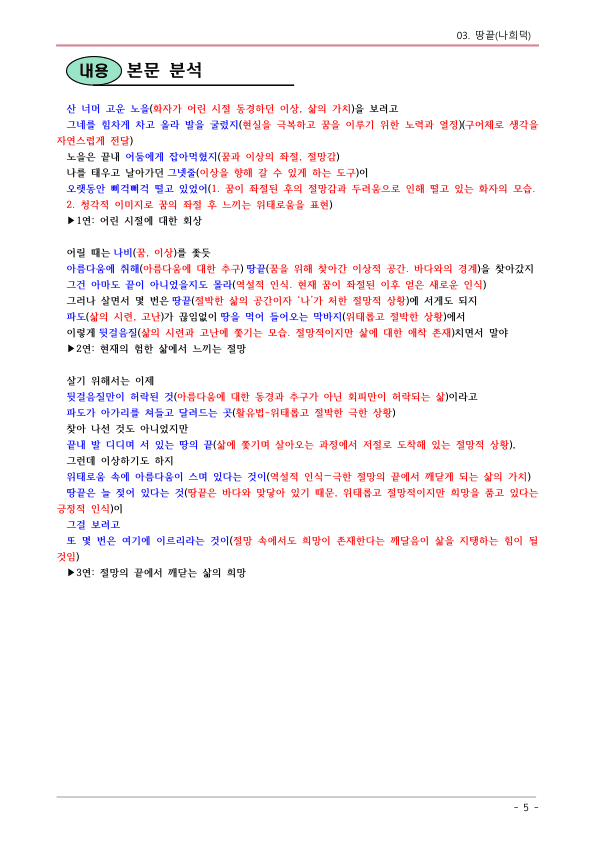 [22개정] 공통국어1 천재(수) 3-1 땅끝-분석 및 확인문제_preview_5