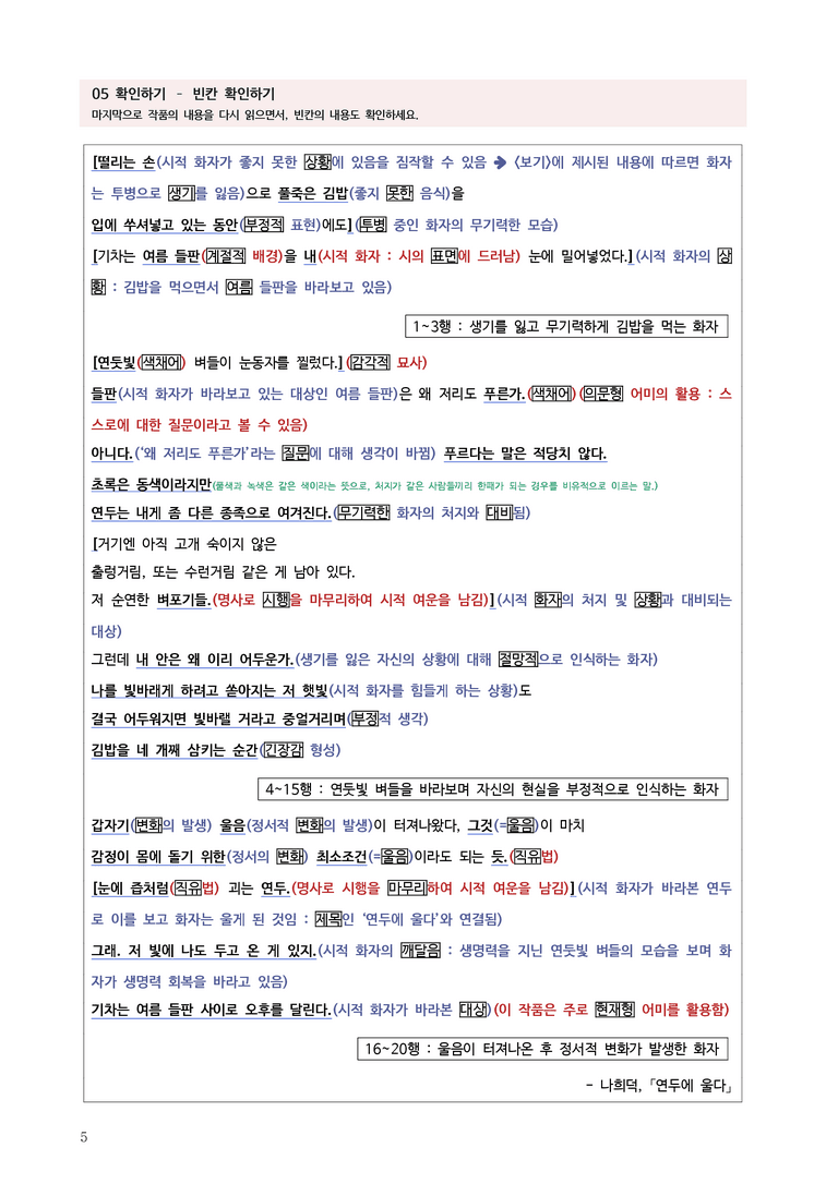 [고1] 2025년 3월 학평 26-29번 문학(연두에 울다) 분석_preview_5