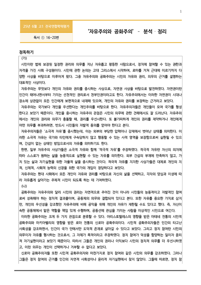 [고1] 2025년 6월 학평 16-20번 분석+변형문제(독서, 인문)_preview_1