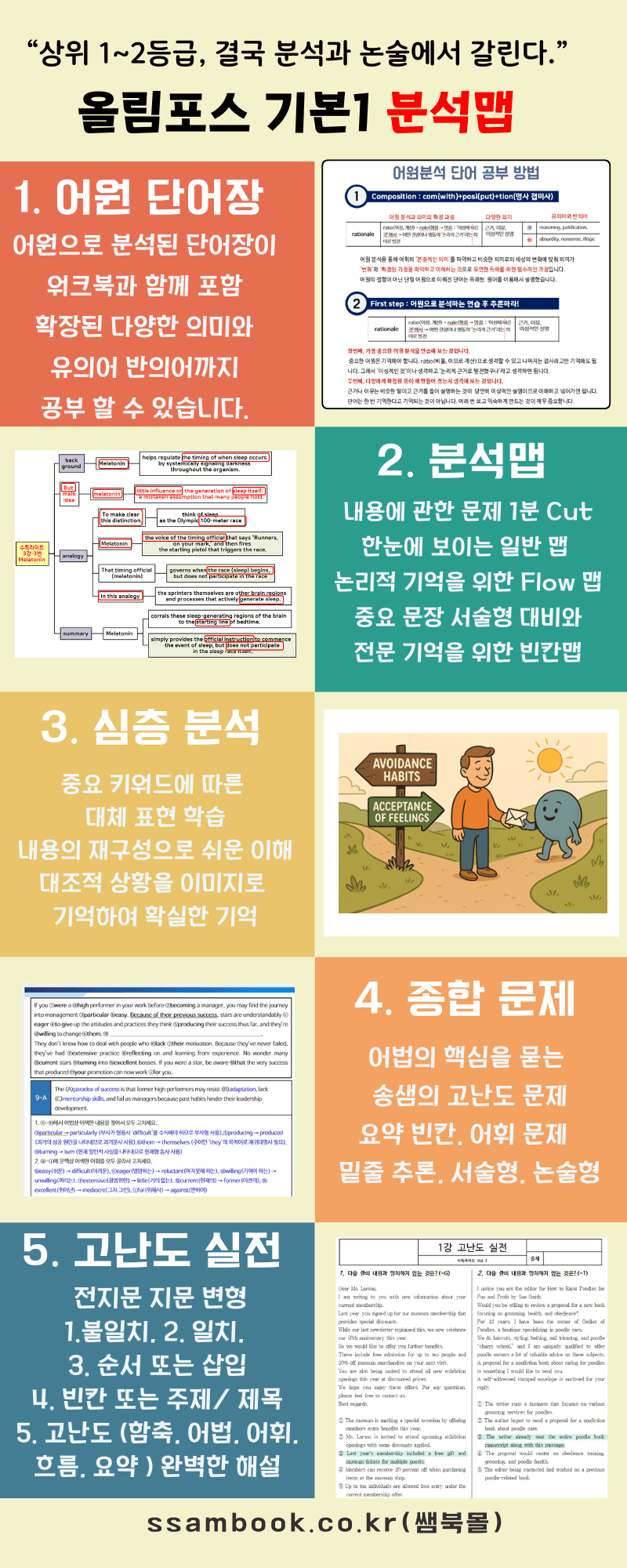 [쌤북] 개정 올림포스 기본1(8강, 어원분석+분석맵+종합문제+고난도)_promotion