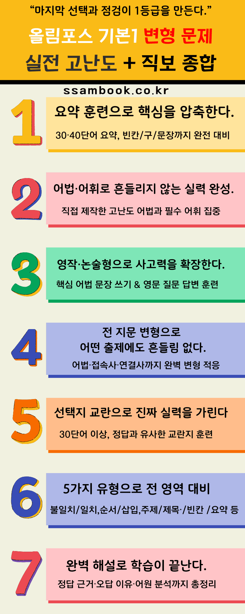 [쌤북] 개정 올림포스 기본1(17강, 어원분석+분석맵+종합문제+고난도)_promotion