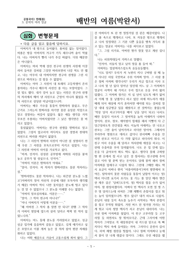 22개정 공통국어1 천재종 3-2_배반의 여름 변형문제04_preview_1