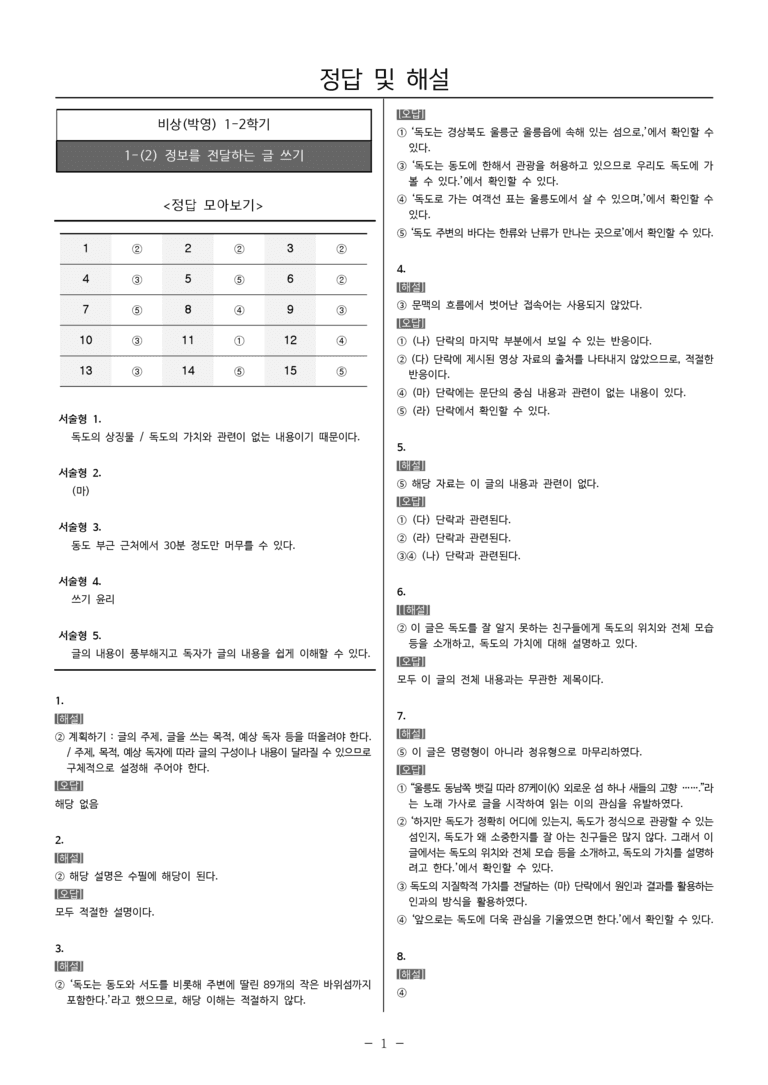 22개정 중1-2 비상(박영) 1(2) 정보를 전달하는 글 쓰기_내신예상문제_preview_5