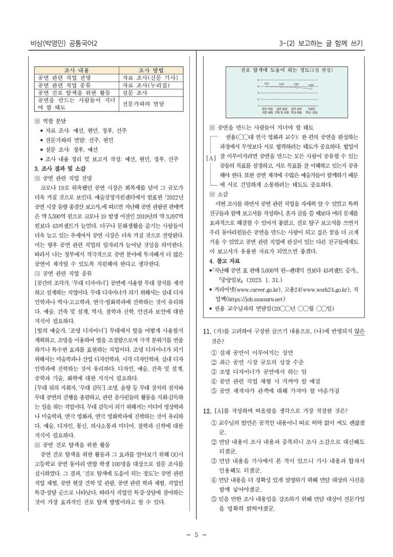 [22개정] 공통국어2 비상(박) 3-2 보고하는 글 함께 쓰기_내신예상문제_preview_5
