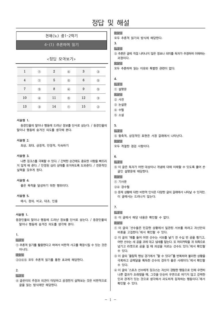 [22개정] 중1-2 천재(노) 4(1) 추론하며 읽기_내신예상문제_preview_5