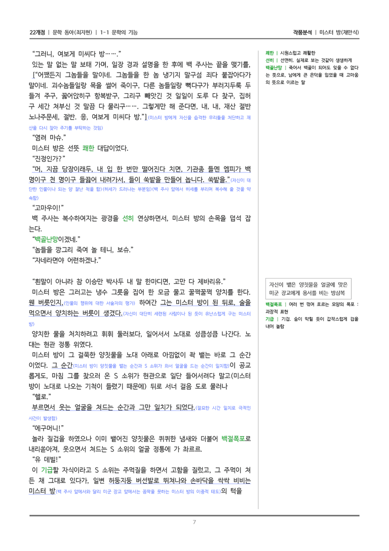 [22개정] 문학 동아(최) 1-1(2) 미스터 방_작품분석_preview_7