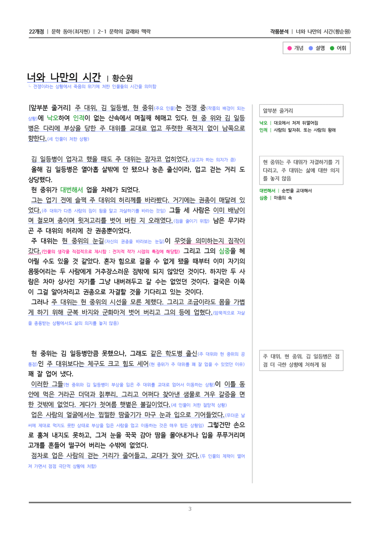 [22개정] 문학 동아(최) 2-1(2) 너와 나만의 시간_작품분석_preview_3