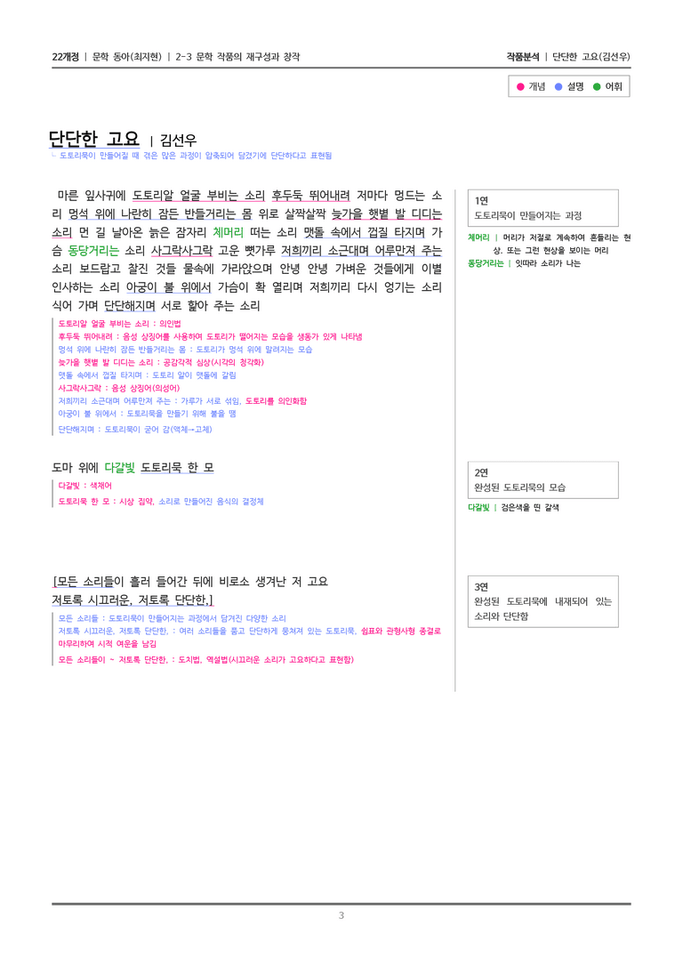 [22개정] 문학 동아(최) 2-3(1) 단단한 고요_작품분석_preview_3