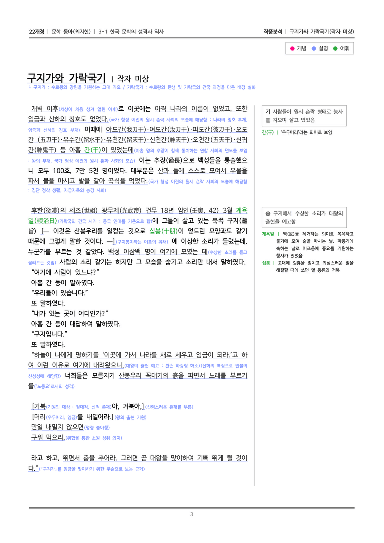 [22개정] 문학 동아(최) 3-1(1) 구지가와 가락국기_작품분석_preview_3
