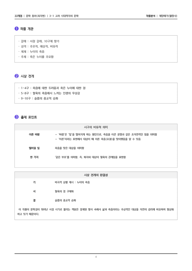 [22개정] 문학 동아(최) 3-1(2) 제망매가_작품분석_preview_4