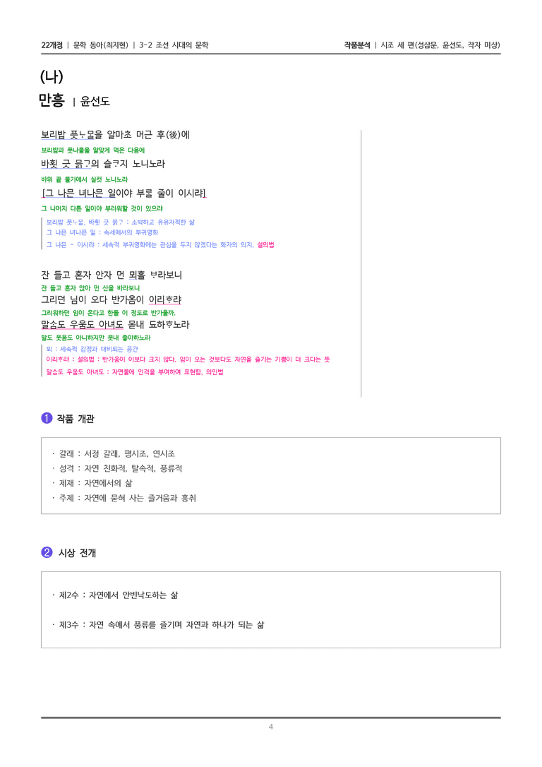 [22개정] 문학 동아(최) 3-2(1) 시조 세 편_작품분석_preview_4