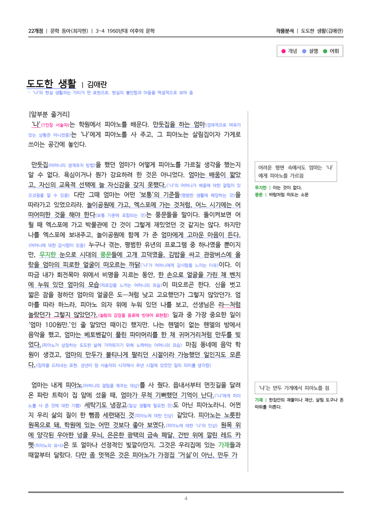 [22개정] 문학 동아(최) 3-4(4) 도도한 생활_작품분석_preview_4