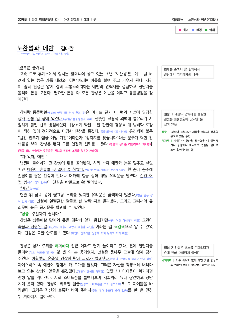 [22개정] 문학 미래엔(방) 2-2(1) 노찬성과 에반_작품분석_preview_3