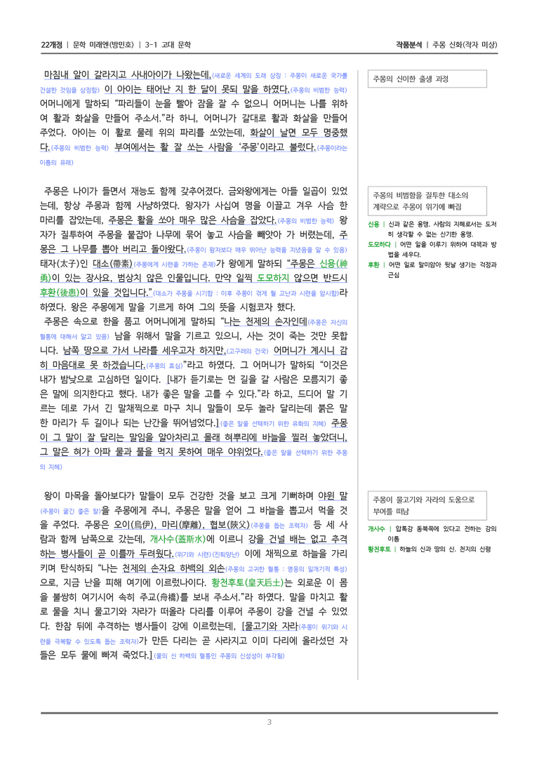 [22개정] 문학 미래엔(방) 3-1(1) 주몽 신화_작품분석_preview_3