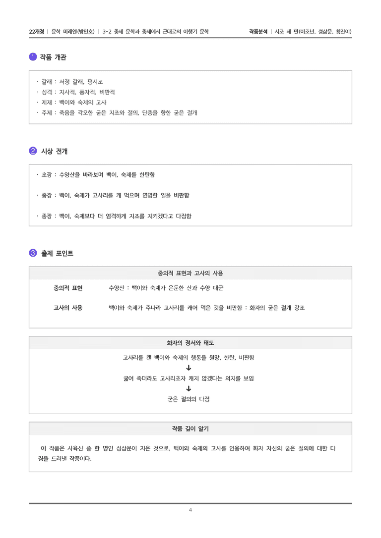 [22개정] 문학 미래엔(방) 3-2(3) 시조 세 편_작품분석_preview_4