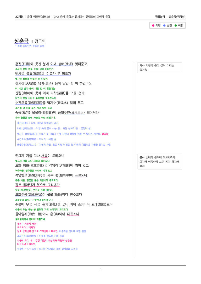 [22개정] 문학 미래엔(방) 3-2(4) 상춘곡_작품분석_preview_3