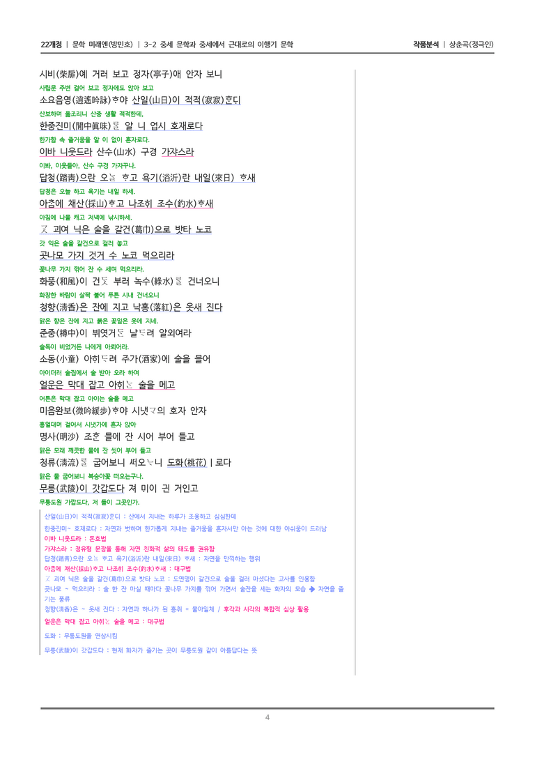 [22개정] 문학 미래엔(방) 3-2(4) 상춘곡_작품분석_preview_4