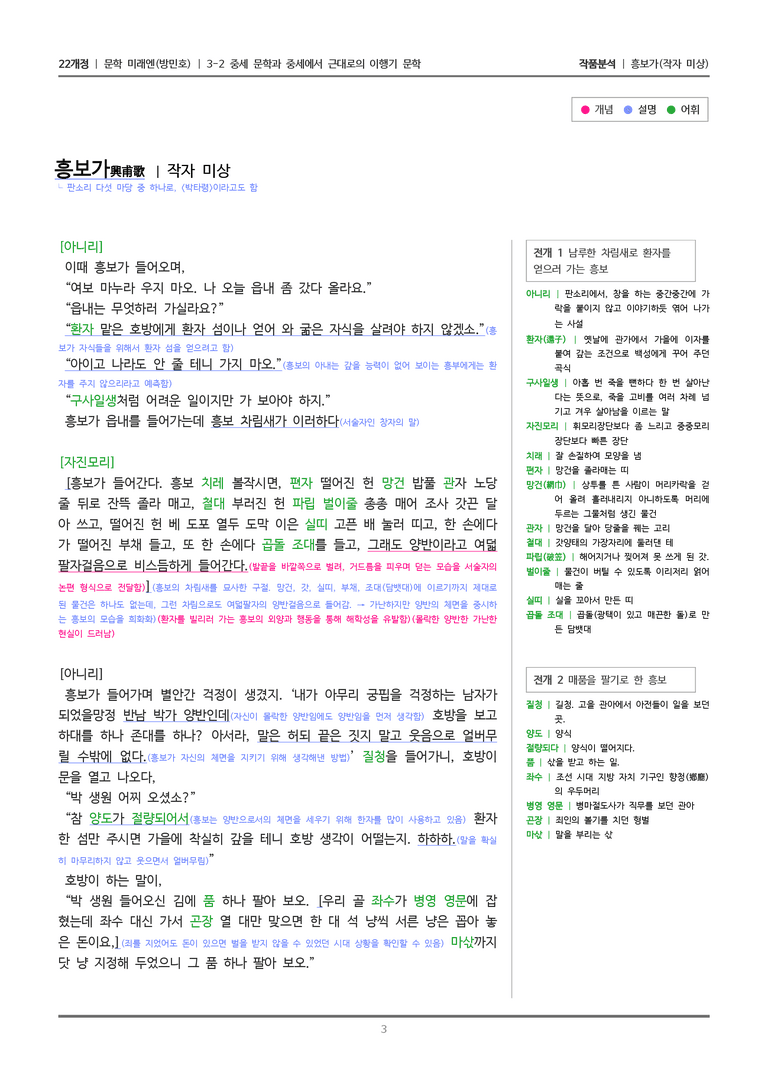 [22개정] 문학 미래엔(방) 3-2(6) 흥보가_작품분석_preview_3