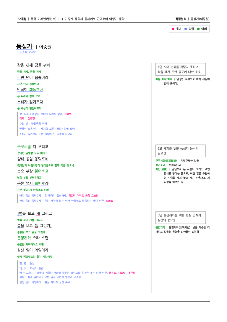 [22개정] 문학 미래엔(방) 3-2(7) 동심가_작품분석_preview_3