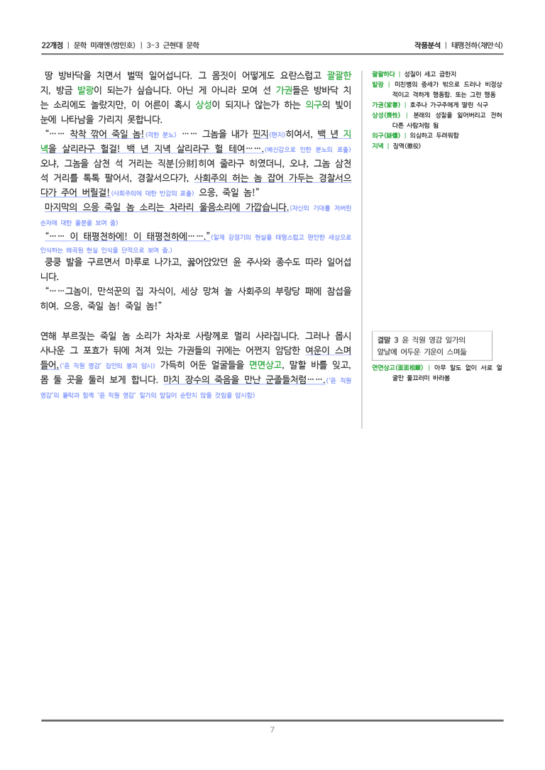 [22개정] 문학 미래엔(방) 3-3(2) 태평천하_작품분석_preview_7
