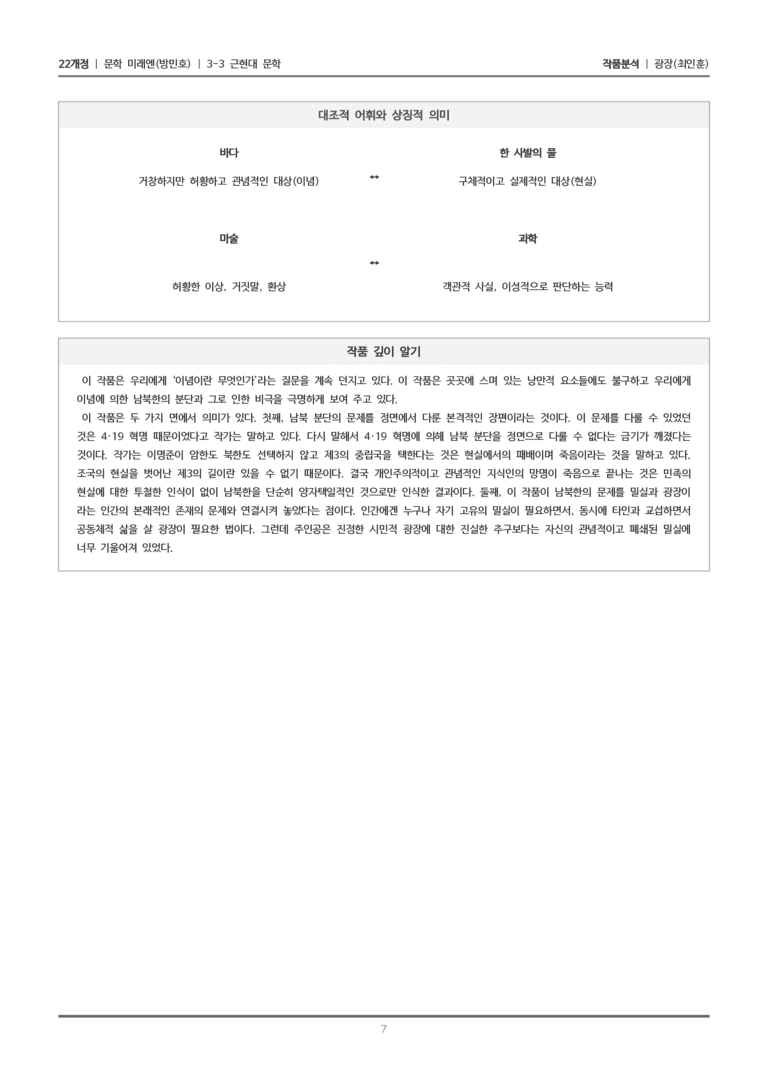 [22개정] 문학 미래엔(방) 3-3(3) 광장_작품분석_preview_7