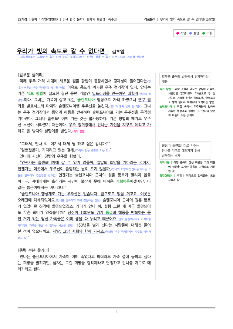 [22개정] 문학 미래엔(방) 3-4(2) 우리가 빛의 속도로 갈 수 없다면_작품분석_preview_4