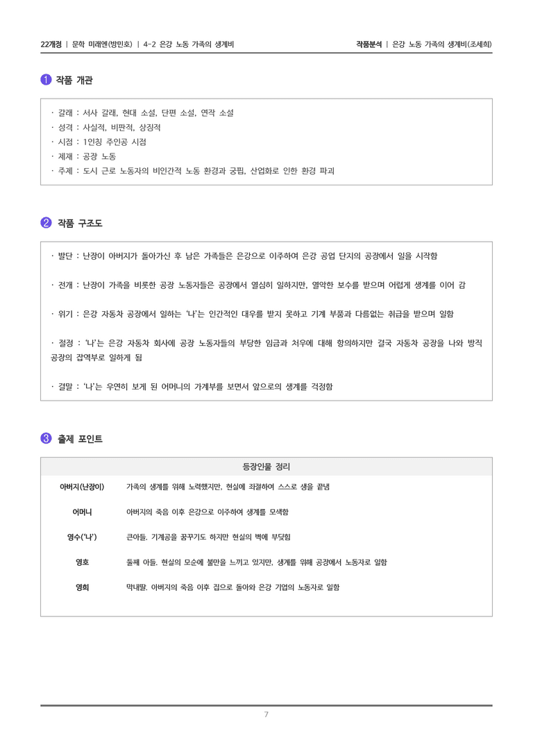 [22개정] 문학 미래엔(방) 4-2(1) 은강 노동 가족의 생계비_작품분석_preview_7