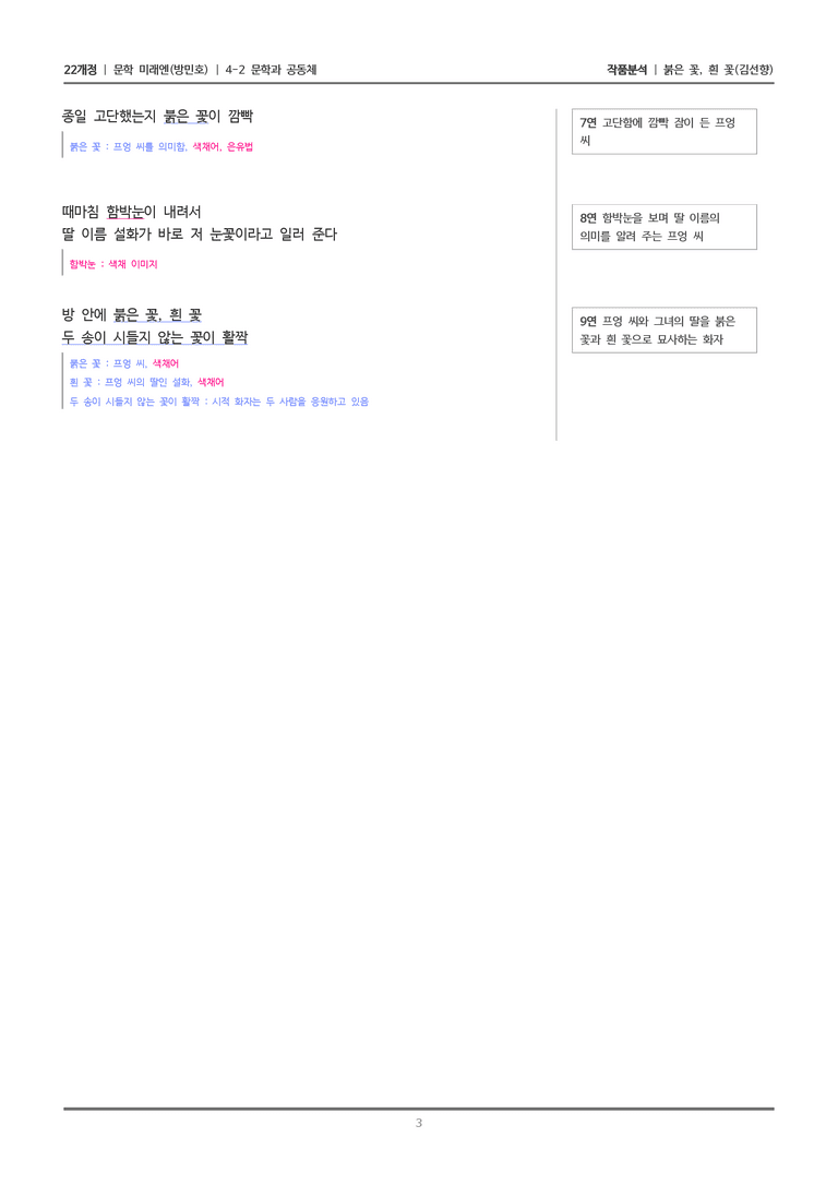 [22개정] 문학 미래엔(방) 4-2(2) 붉은 꽃, 흰 꽃_작품분석_preview_3