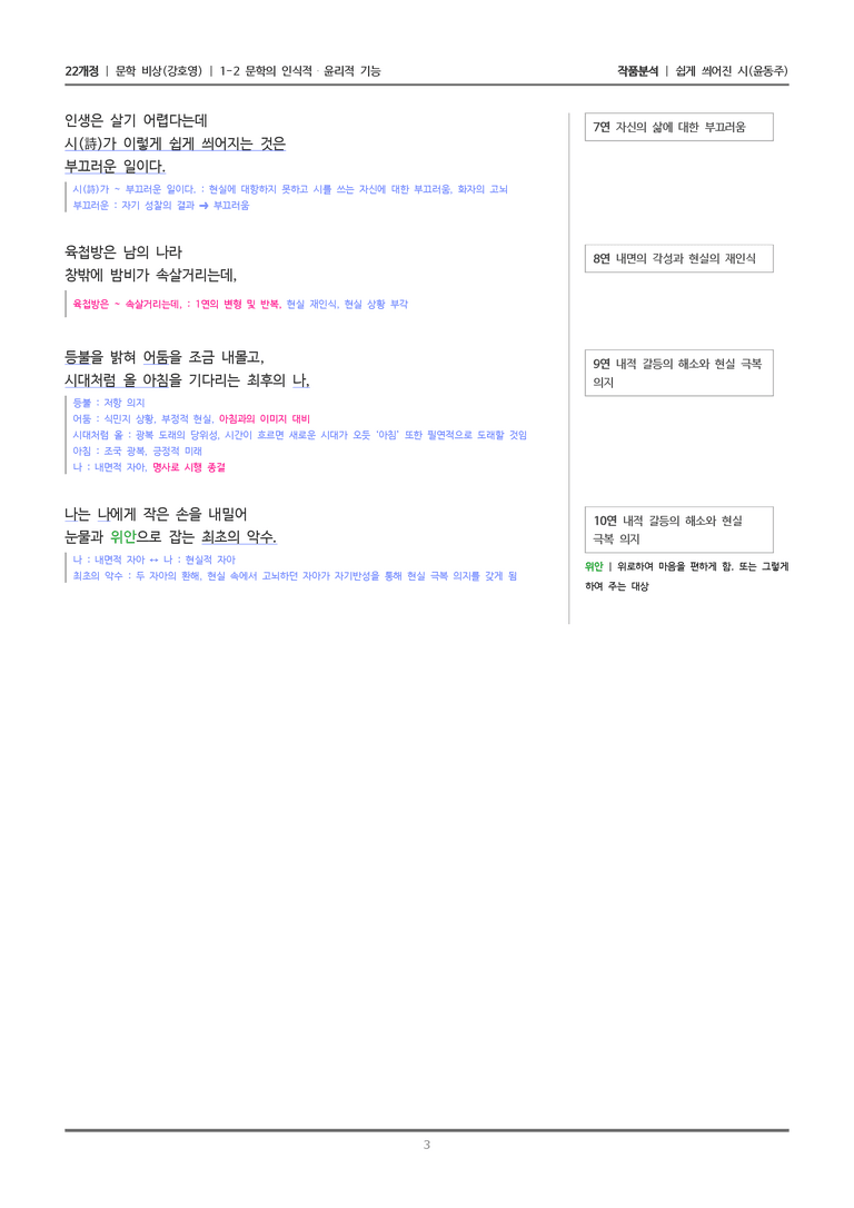 [22개정] 문학 비상(강) 1-2(2) 쉽게 씌어진 시_작품분석_preview_3