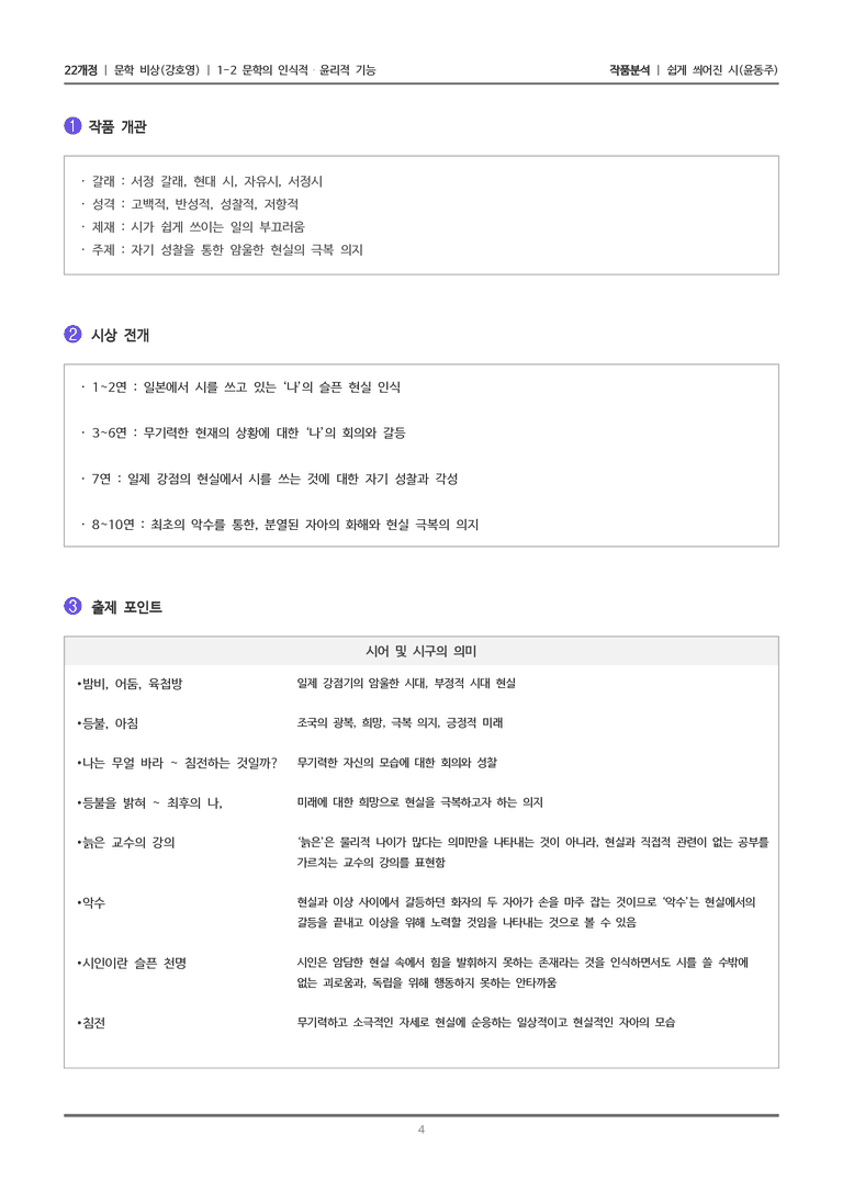 [22개정] 문학 비상(강) 1-2(2) 쉽게 씌어진 시_작품분석_preview_4