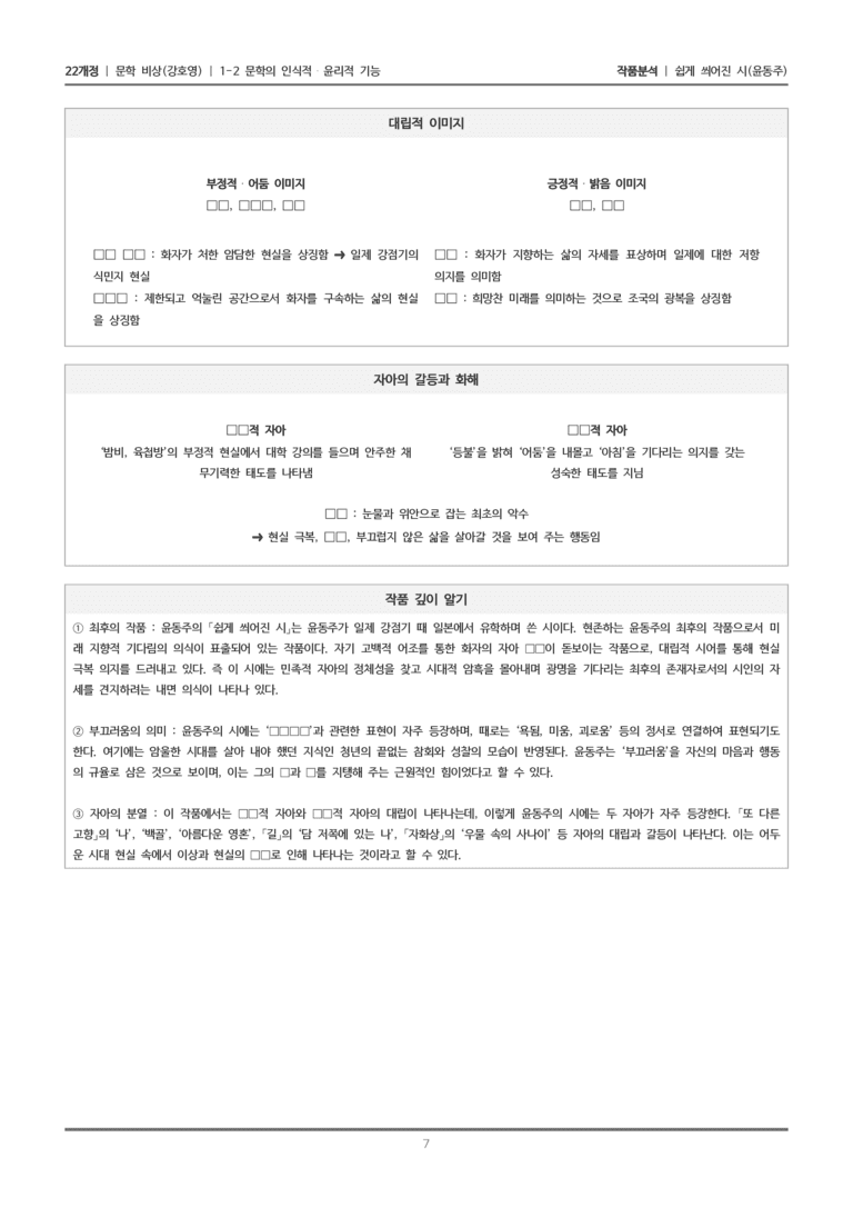 [22개정] 문학 비상(강) 1-2(2) 쉽게 씌어진 시_작품분석_preview_7