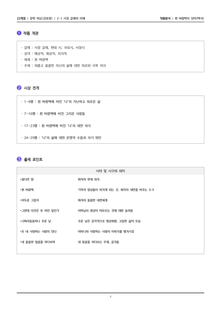 [22개정] 문학 비상(강) 2-1(2) 흰 바람벽이 있어_작품분석_preview_4