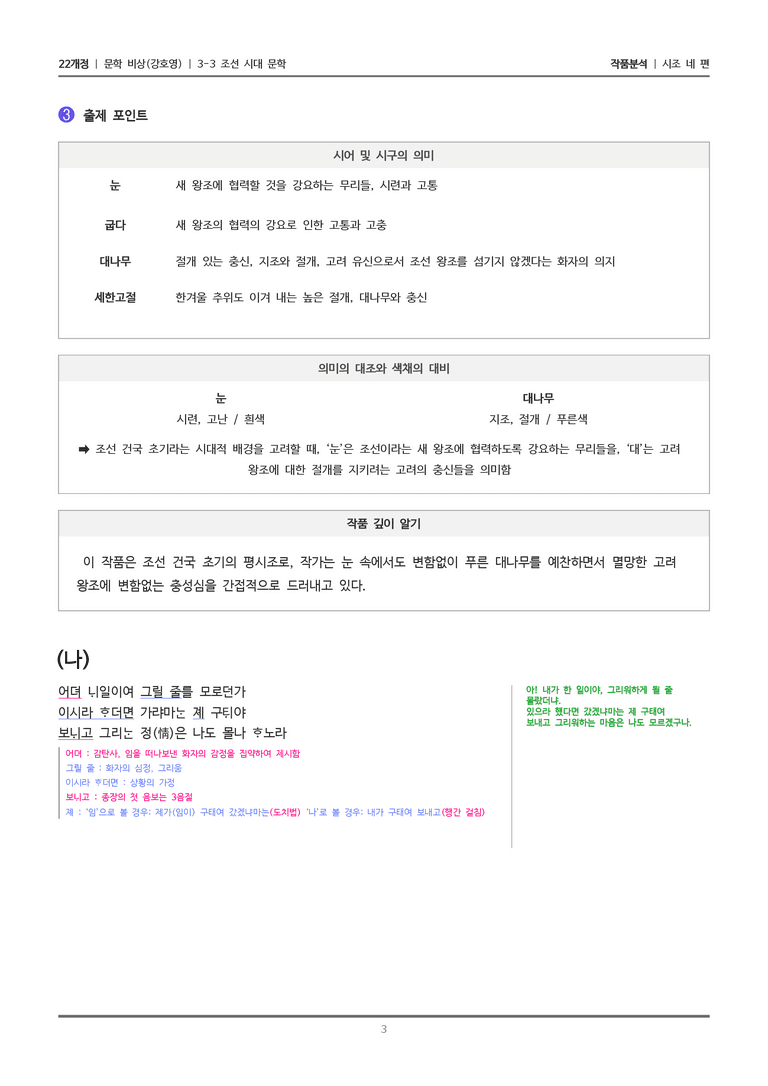 [22개정] 문학 비상(강) 3-3(1) 시조 네 편_작품분석_preview_3