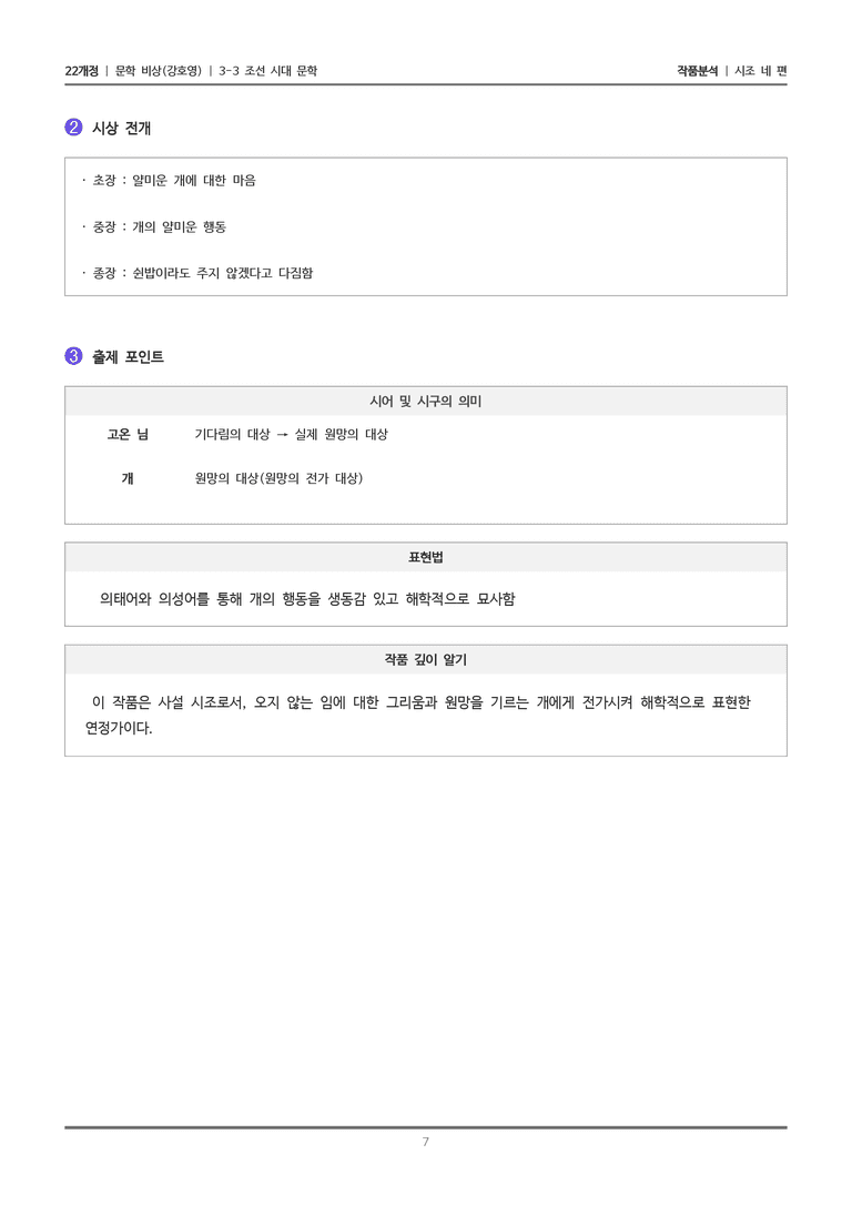 [22개정] 문학 비상(강) 3-3(1) 시조 네 편_작품분석_preview_7