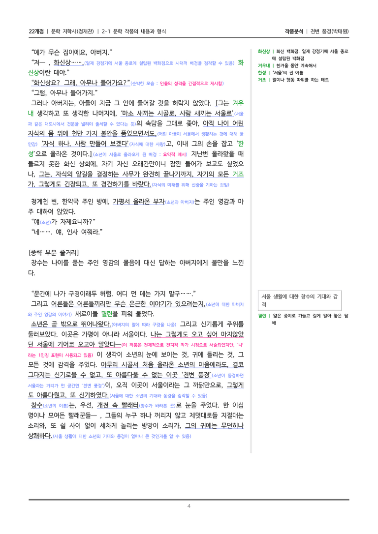 [22개정] 문학 지학사(정) 2-1(2) 천변풍경_작품분석_preview_4