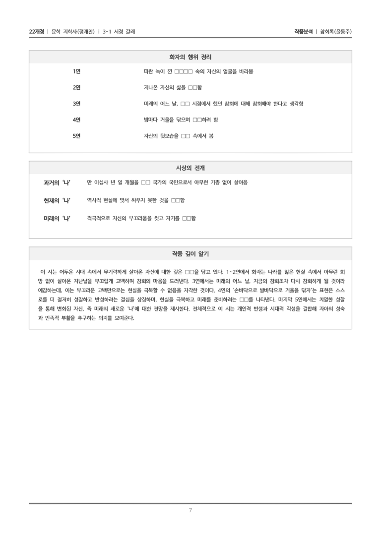 [22개정] 문학 지학사(정) 3-1(4) 참회록_작품분석_preview_7
