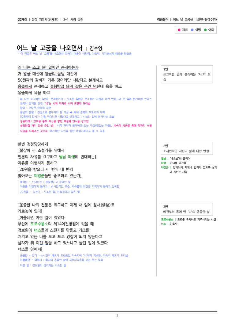 [22개정] 문학 지학사(정) 3-1(5) 어느 날 고궁을 나오면서_작품분석_preview_3